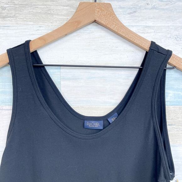 Rachel Roy Sleeveless Thong Bodysuit Black Round Neck Stretch Casual Womens XL - Picture 2 of 7